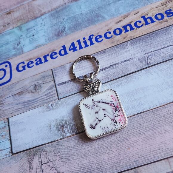 Concho keychain western concho keyring mule lover gift - Picture 2 of 3